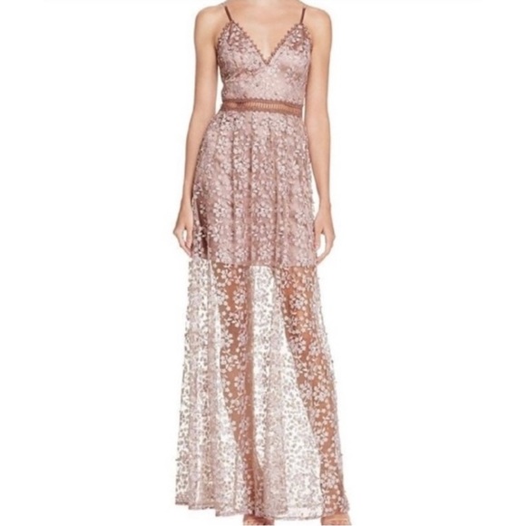 Aqua Beaded Embroidered Gown - Picture 1 of 10